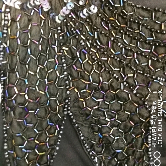 Upcycled Vintage embroidered sequins asymmetrical camisole top - Picture 5 of 11